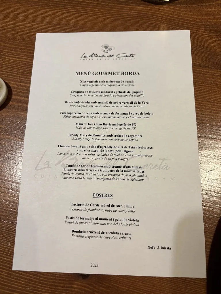 Menu_La Borda Del Ceretà_Llívia_image_1