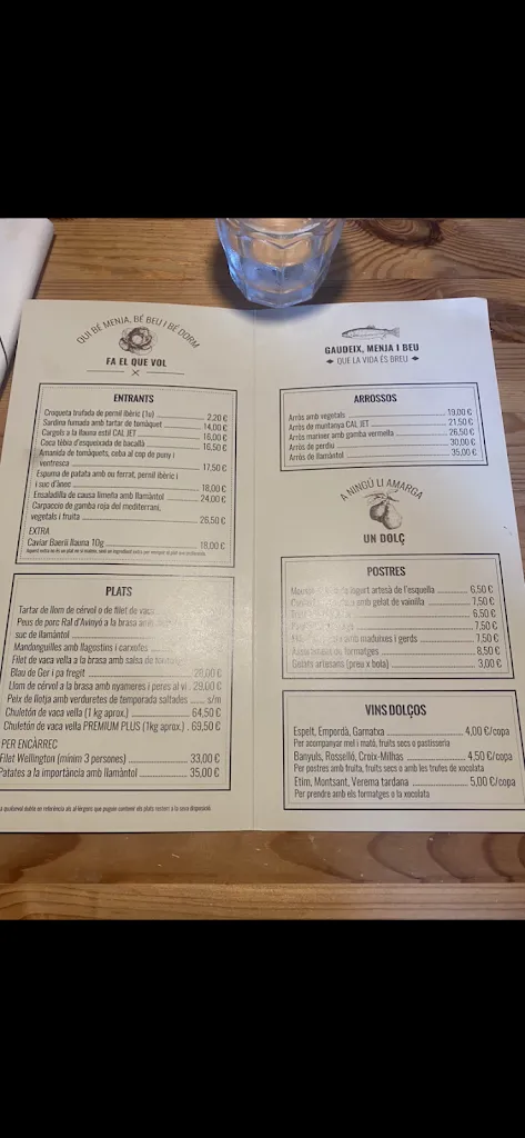 Menu_Cal Jet - Bistrot de muntanya_Meranges_image_1