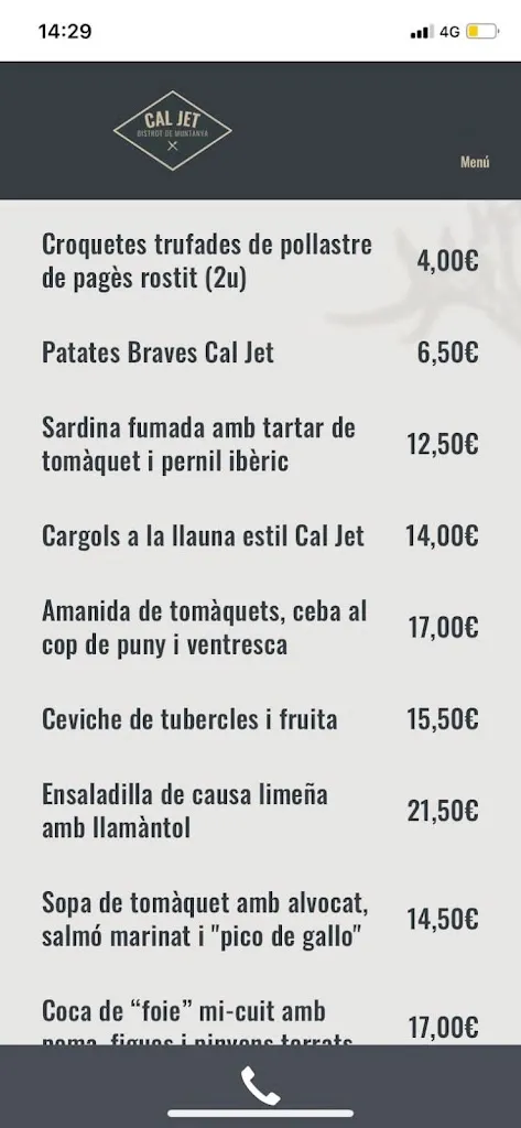 Menu_Cal Jet - Bistrot de muntanya_Meranges_image_2