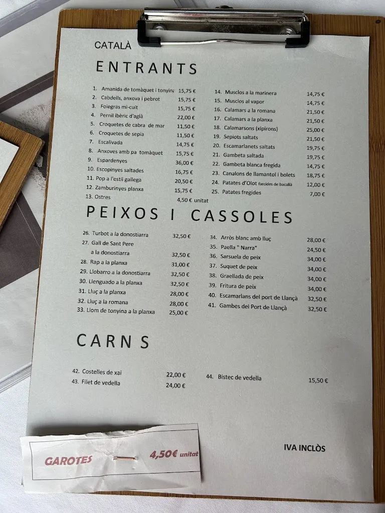 Menu_Restaurant Can Narra Llançà_Llançà_image_1