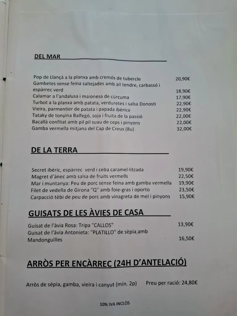 Menu_Restaurant Vora Mar_Llançà_immagine_4
