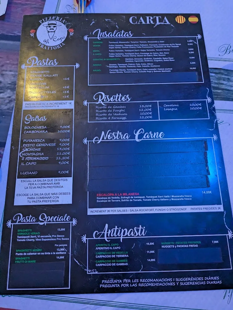 Menu_Pizzeria & Trattoria Il Capo_Llançà_image_1