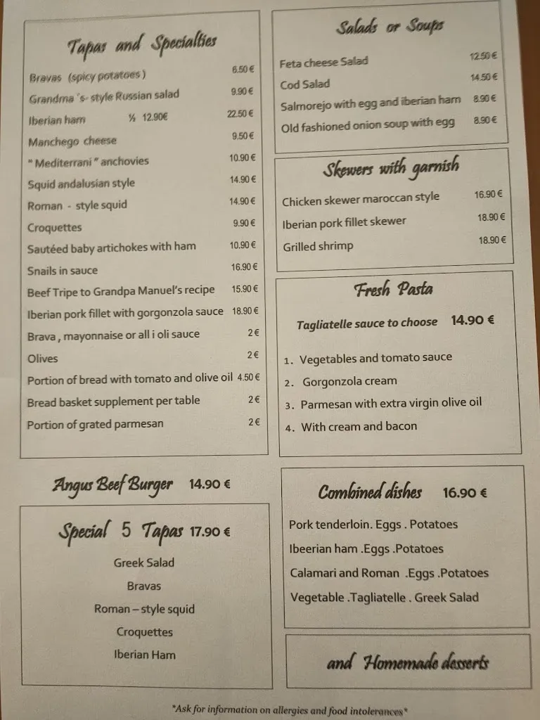 Menü_Restaurant Mediterrani_Llançà_Bild_1