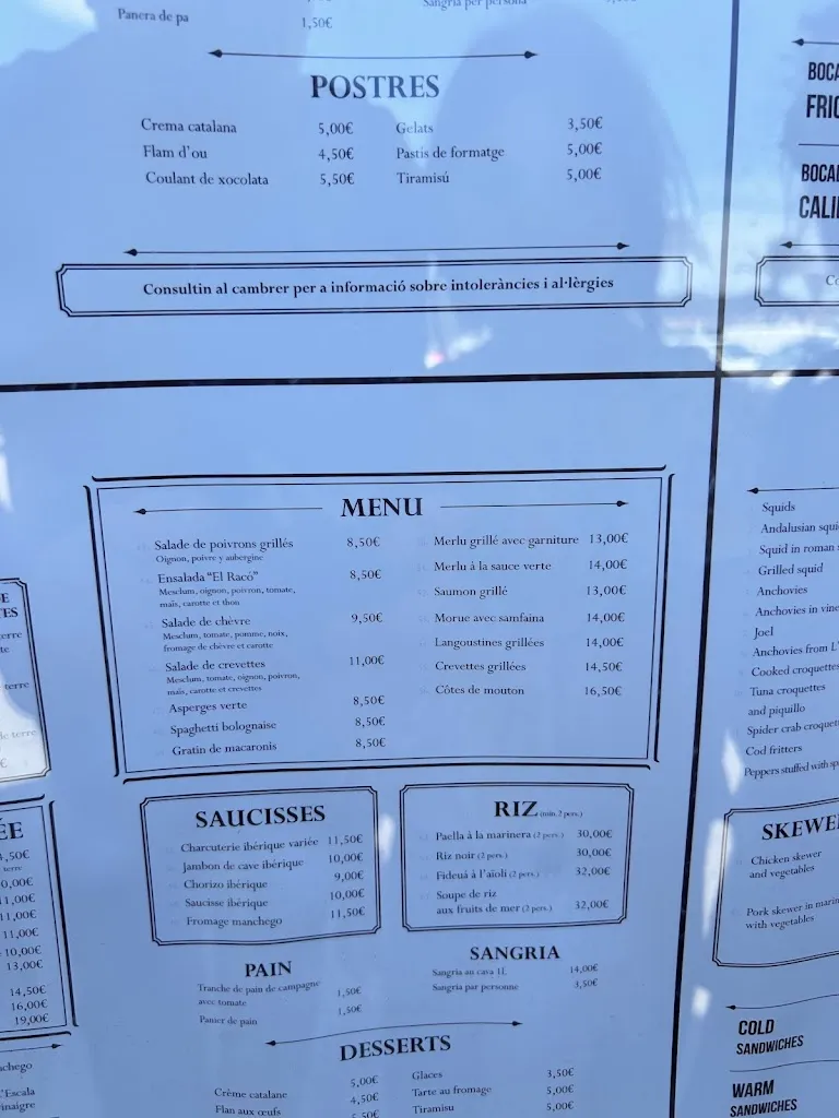 Menu_Restaurant - Taperia El Racó del Port _Llançà_image_1