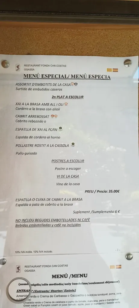 Menu_Restaurant Fonda Can Costas_Ogassa_image_2