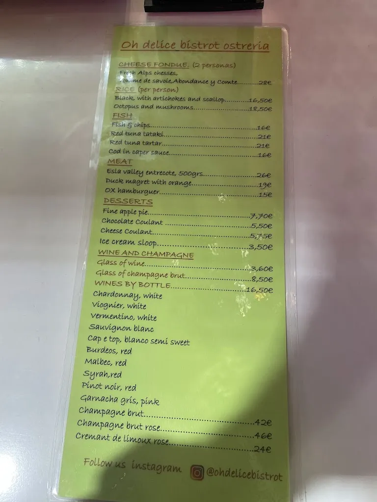 Menu_Oh Délice Bistrot Ostreria_Ordis_image_4