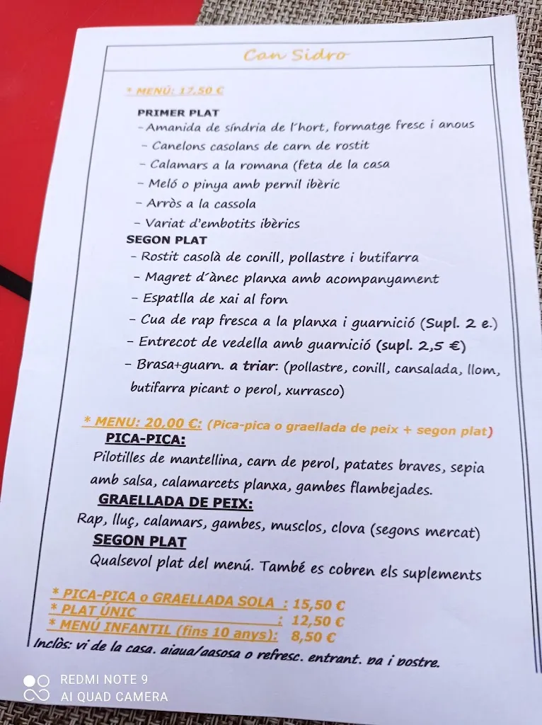 Menu_Can Sidro_Osor_image_1