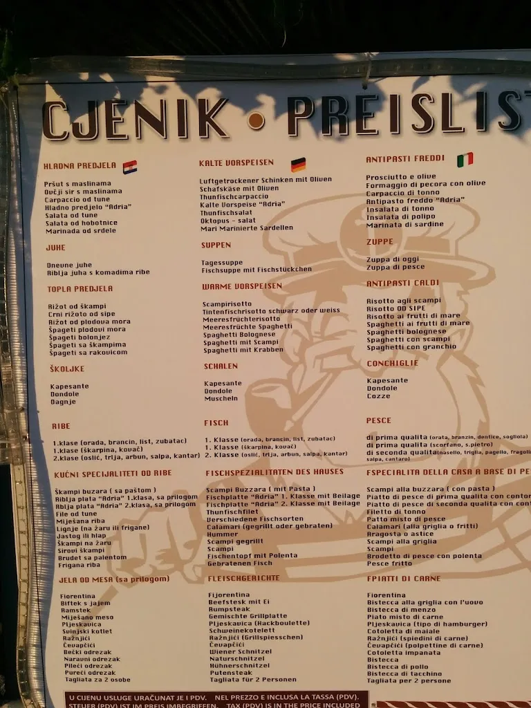 Menü_Restaurant Adria_Osor_Bild_2