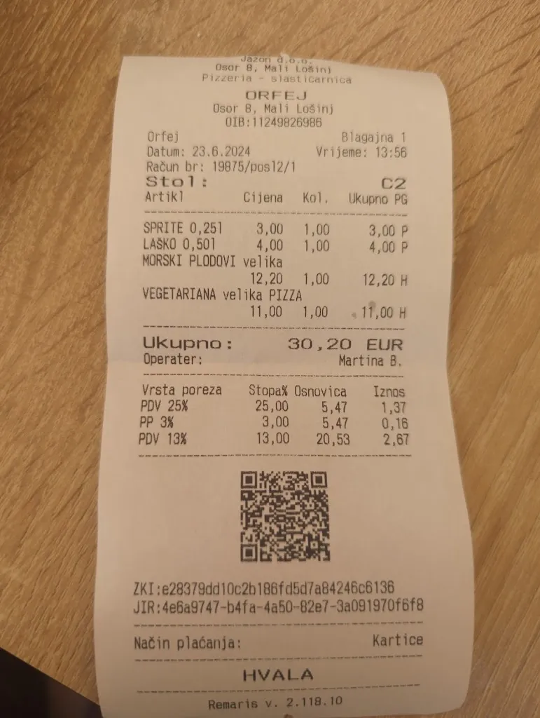 Simon Karsunke_Pizzeria Orfej_Osor_review