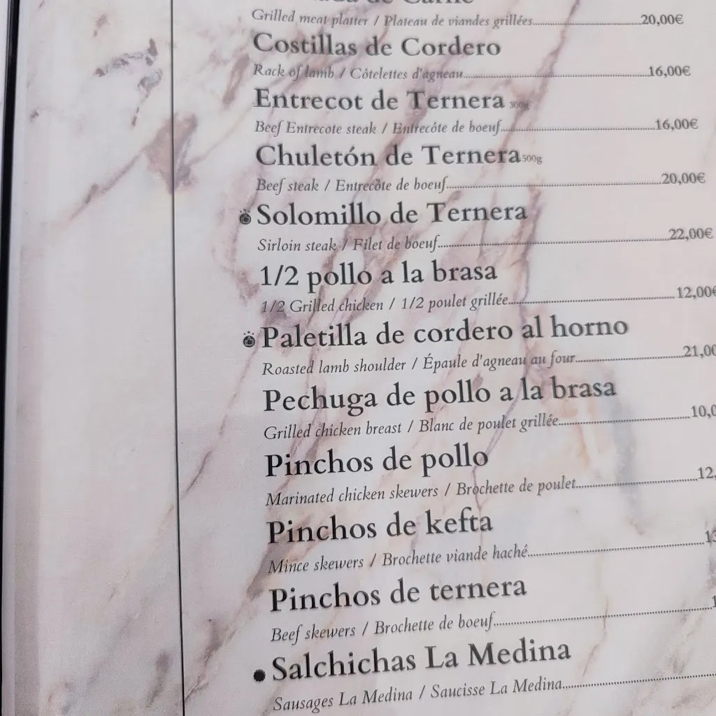Menu_La Medina Restaurant_Palafrugell_image_1