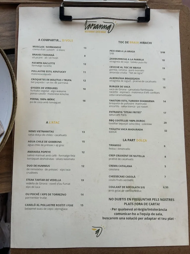 Menu_Tarannà Restaurant Costa Brava_Palafrugell_image_2