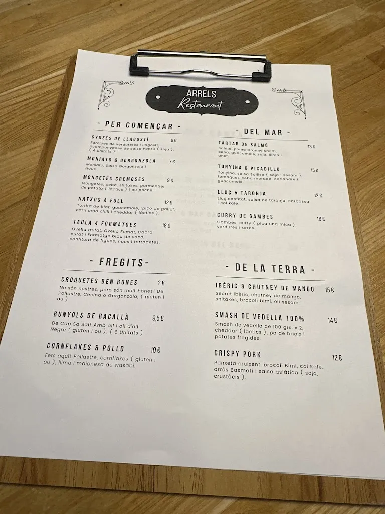 Menu_Restaurant Arrels_Palafrugell_image_1