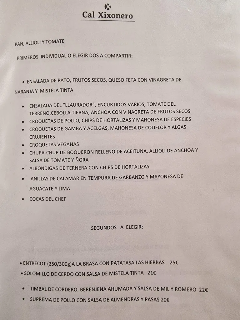 Menu_Restaurante Cal Xixonero_Alcalalí_immagine_3