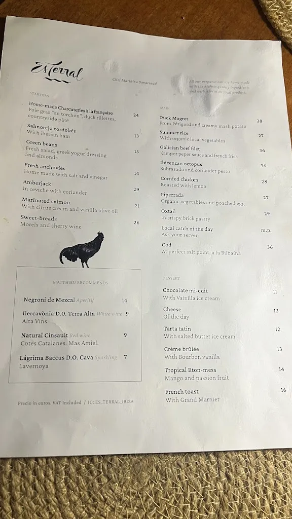 Menu_Es Terral Restaurant_Palau de Santa Eulàlia_immagine_1