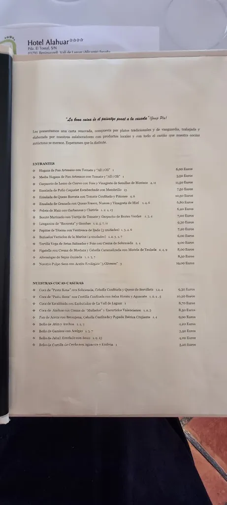 Menu_Restaurante @ Alahuar_Alcalalí_immagine_4