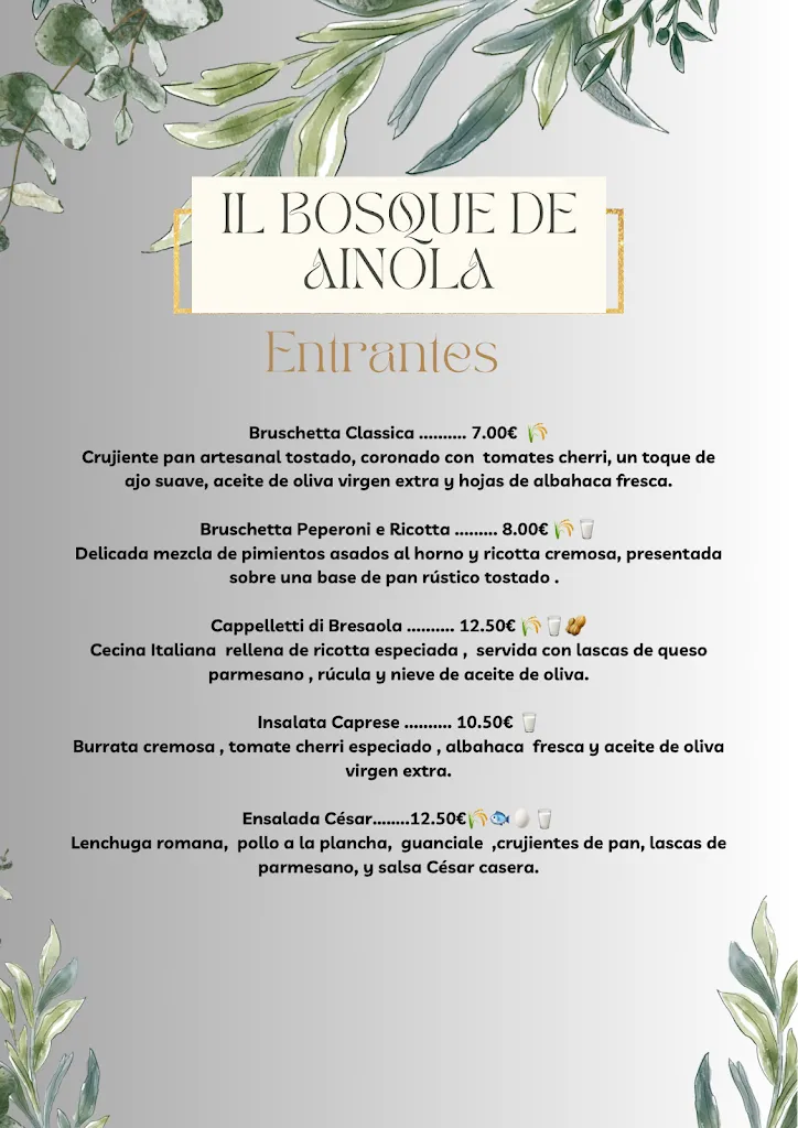 Menu_Il Bosque de Ainola_Mieres_immagine_2