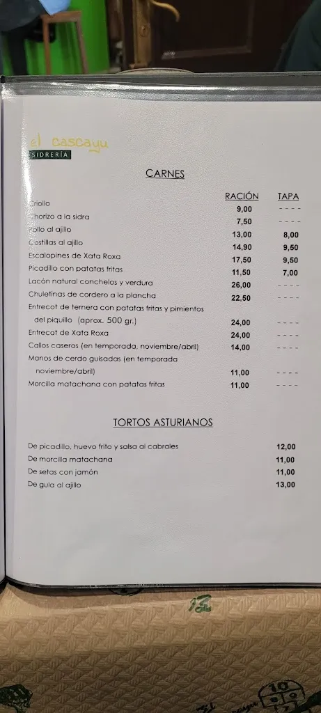 Menu_Sidrería El Cascayu_Mieres_immagine_3