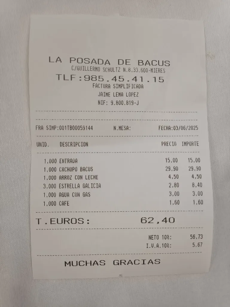 Carlos Diaz Saez_Restaurante La Posada de Bacus_Mieres_recensione