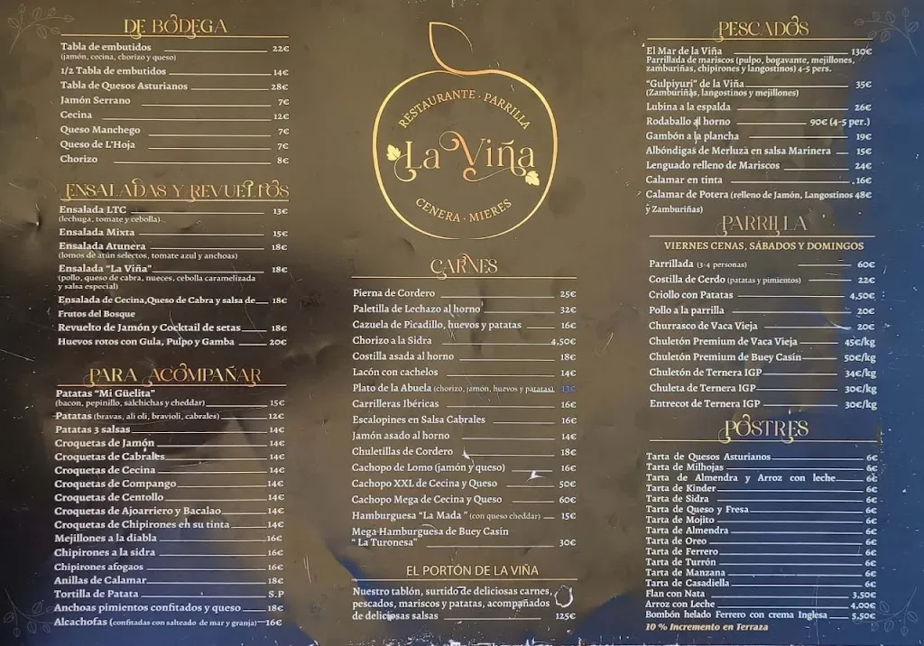 Menu_Restaurante-Parrilla La Viña_Mieres_immagine_1