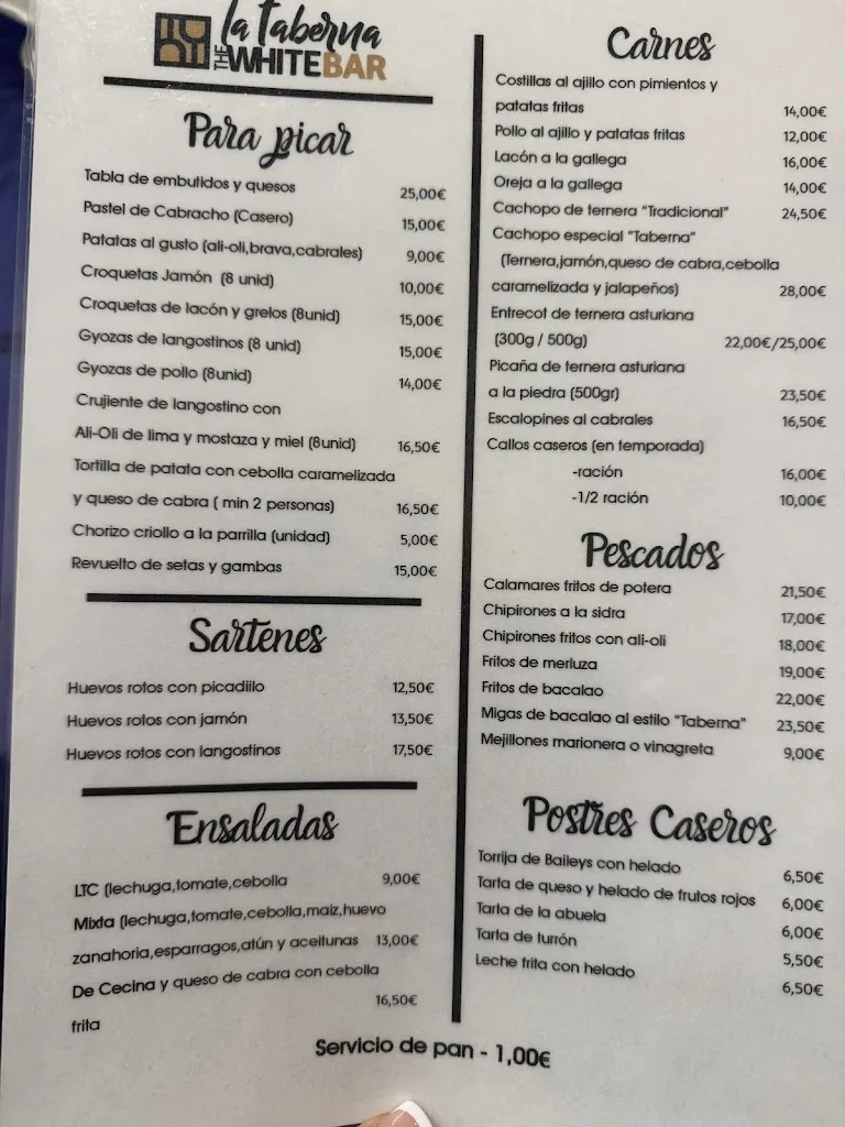 Menu_La Taberna TheWhiteBar_Mieres_image_2