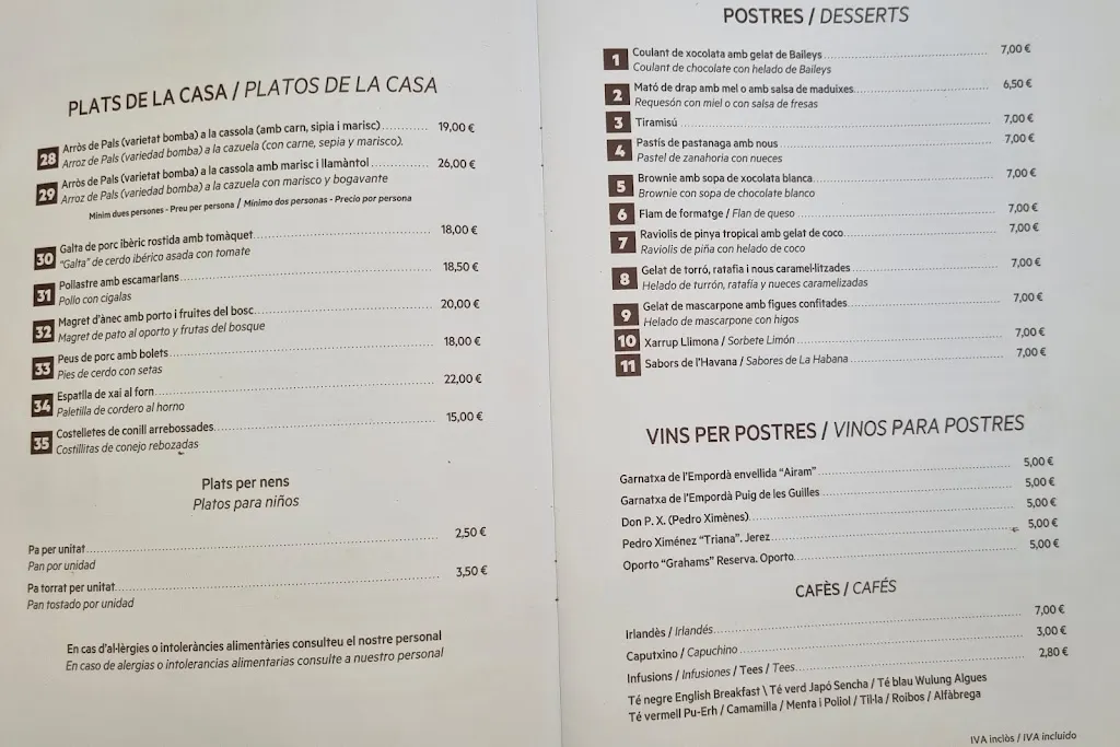 Menu_Restaurant El Pedró_Pals_image_4