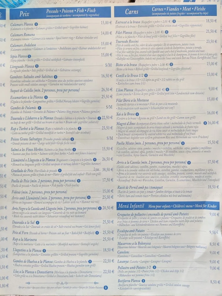 Menu_Restaurant Les Dunes_Pals_immagine_3