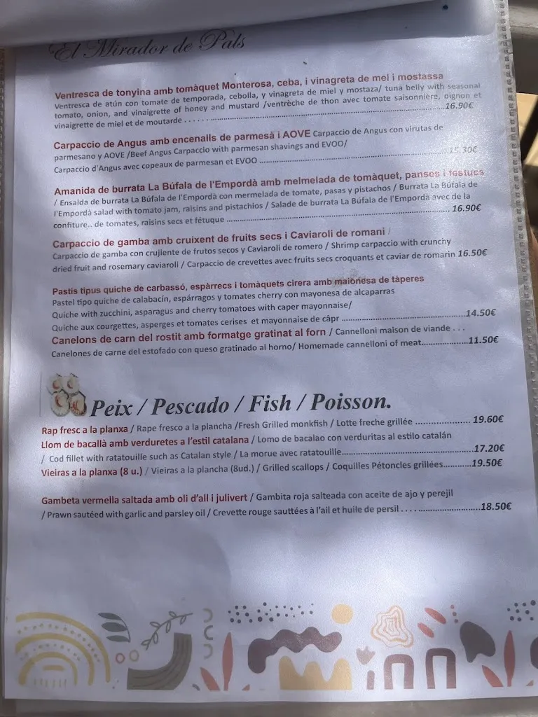 Menu_El mirador de Pals_Pals_image_1