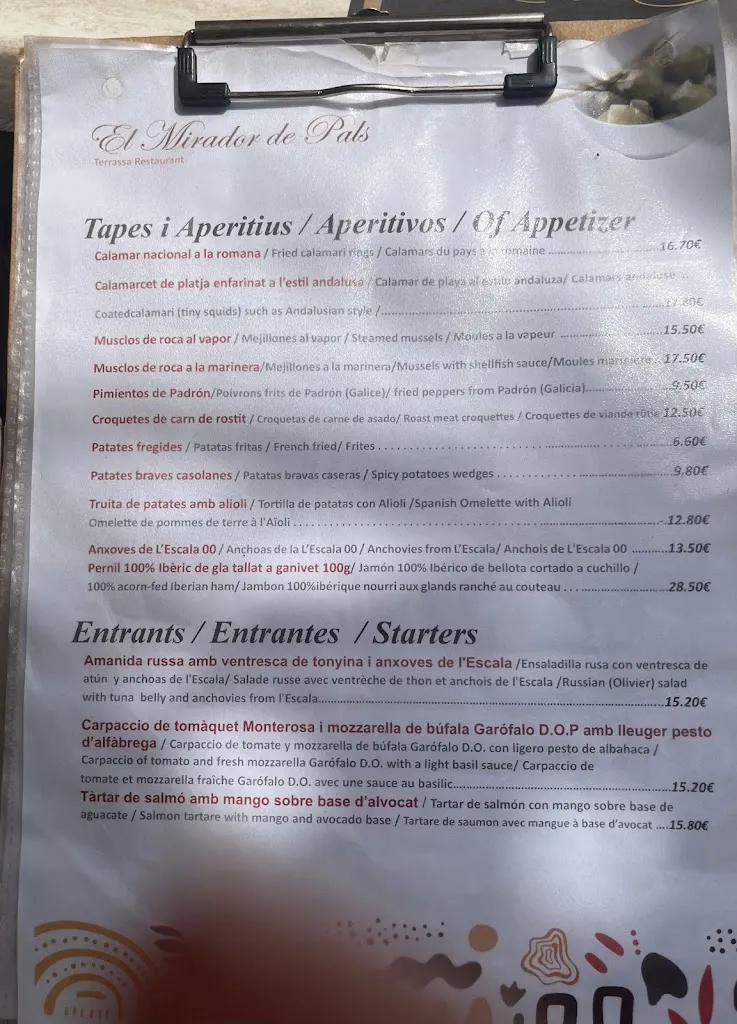 Menu_El mirador de Pals_Pals_image_2