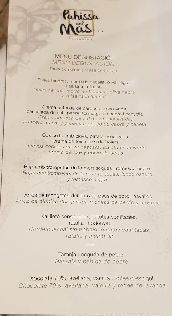 Menu_Restaurant Pahissa del Mas_Pals_immagine_1
