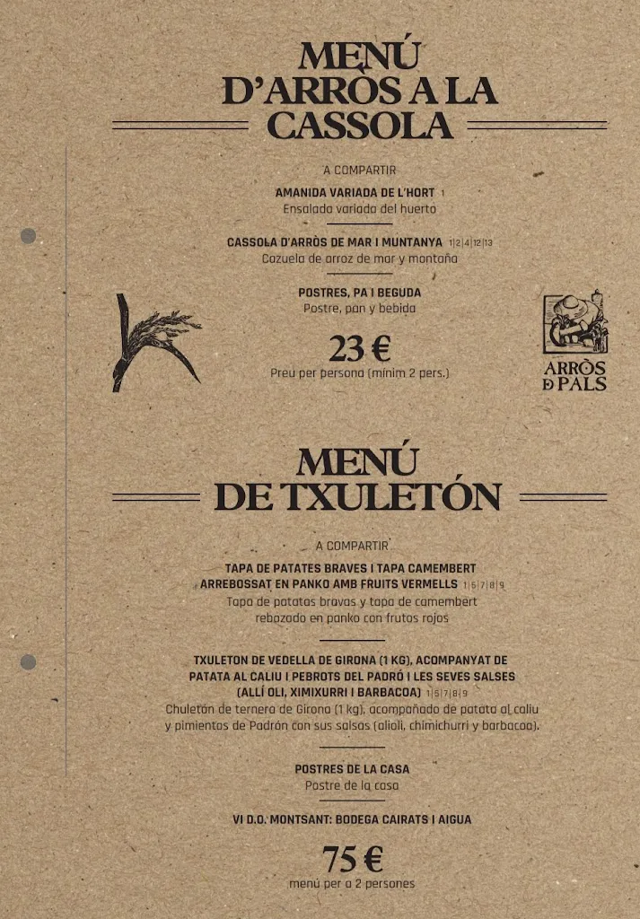 Menu_Restaurant La Vila_Pals_image_1