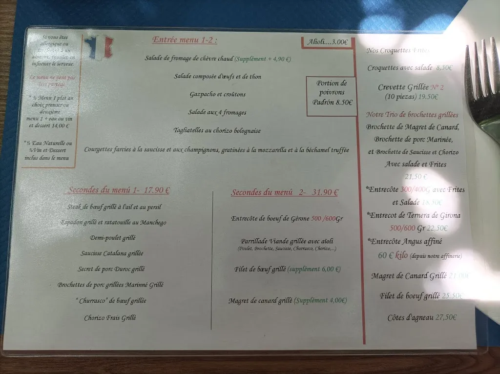 Menu_Restaurant Can Felix Empuriabrava, Castelló d'Empúries_Palau-saverdera_image_1