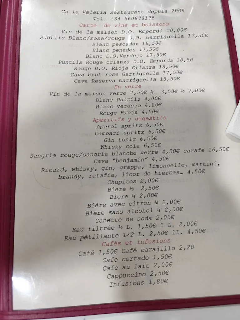 Menu_Ca la Valeria Restaurant_Palau-saverdera_image_1