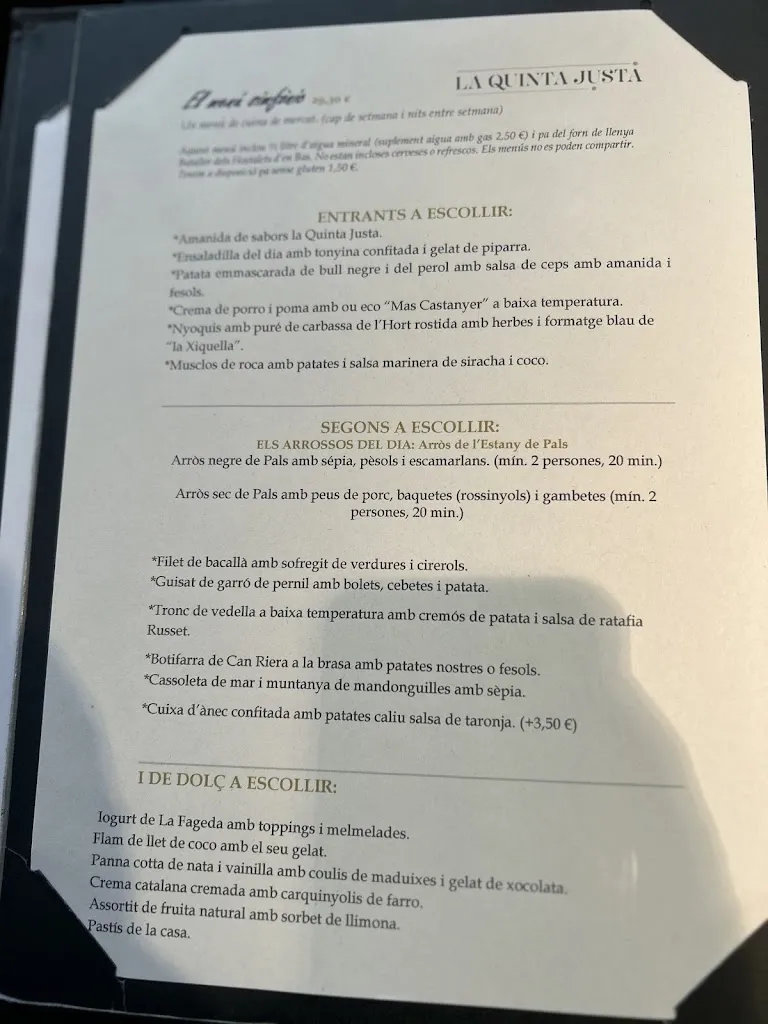 Menu_La Quinta Justa Restaurant_Olot_immagine_1