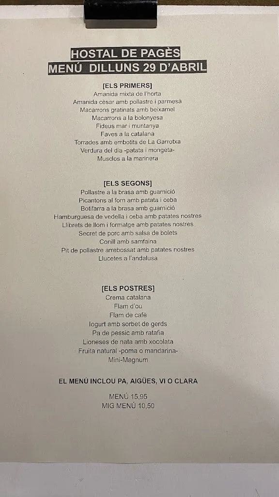 Menu_Hostal de Pagès_Olot_immagine_2