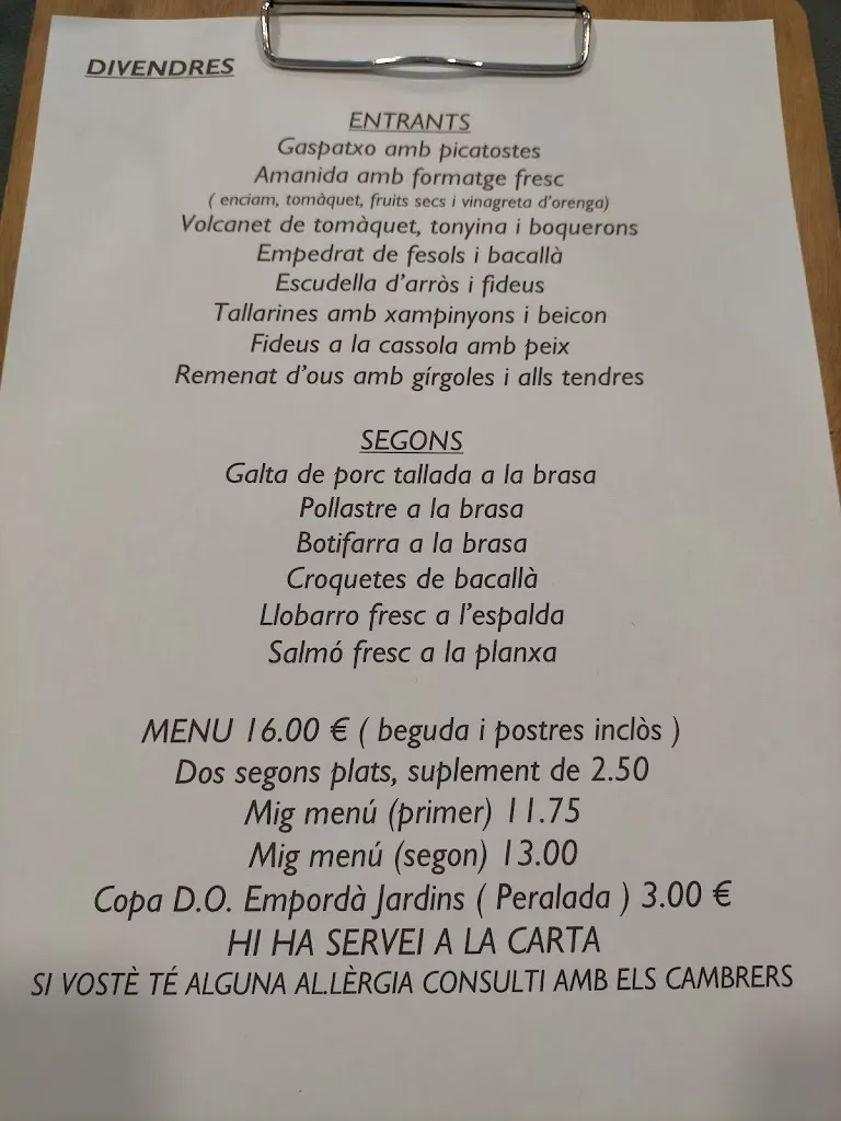 Menu_Restaurant les Pedretes_Olot_image_1