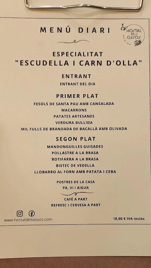 Menu_Hostal Dels Ossos_Olot_immagine_1