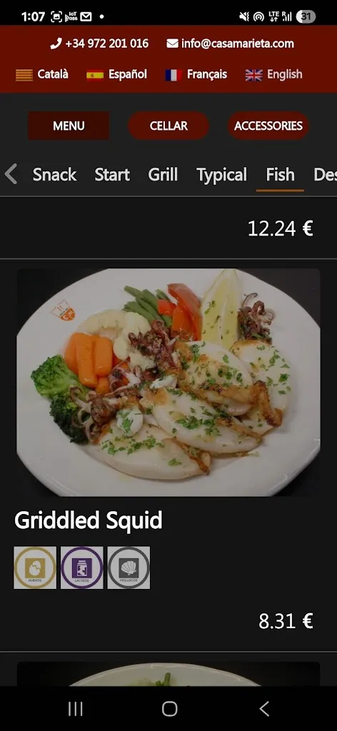 Menu_Casa Marieta Restaurant_Pedret i Marzà_image_1