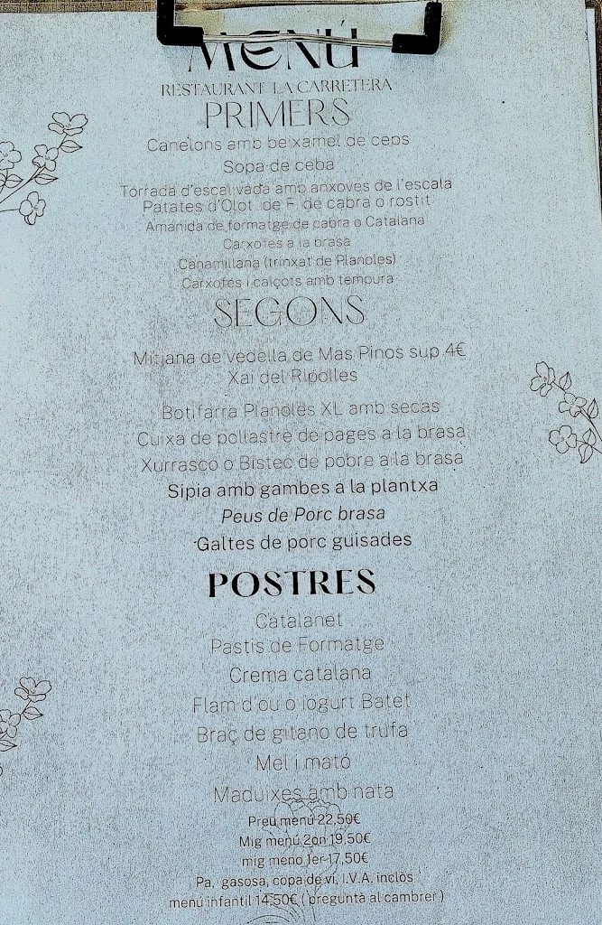 Menu_Restaurante la Carretera_Planoles_image_1