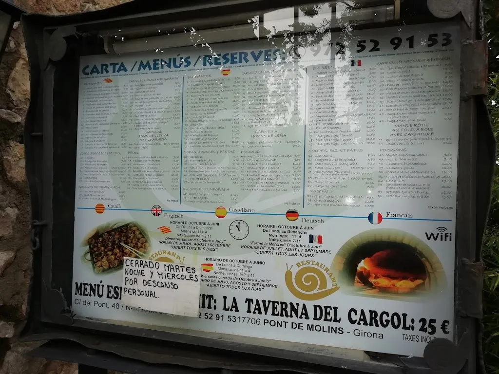 Menu_La Taverna del Cargol_Pont de Molins_image_1