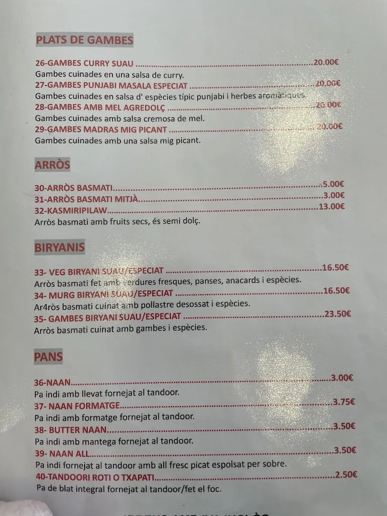 Menu_Casa del Curry Indian Restaurant_Planes dHostoles Les_image_3