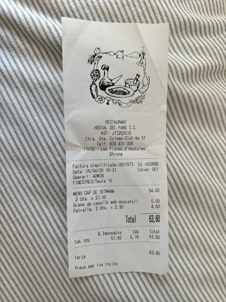 LUCAS FERNÁNDEZ_Restaurant Hostal del Fang_Planes dHostoles Les_review