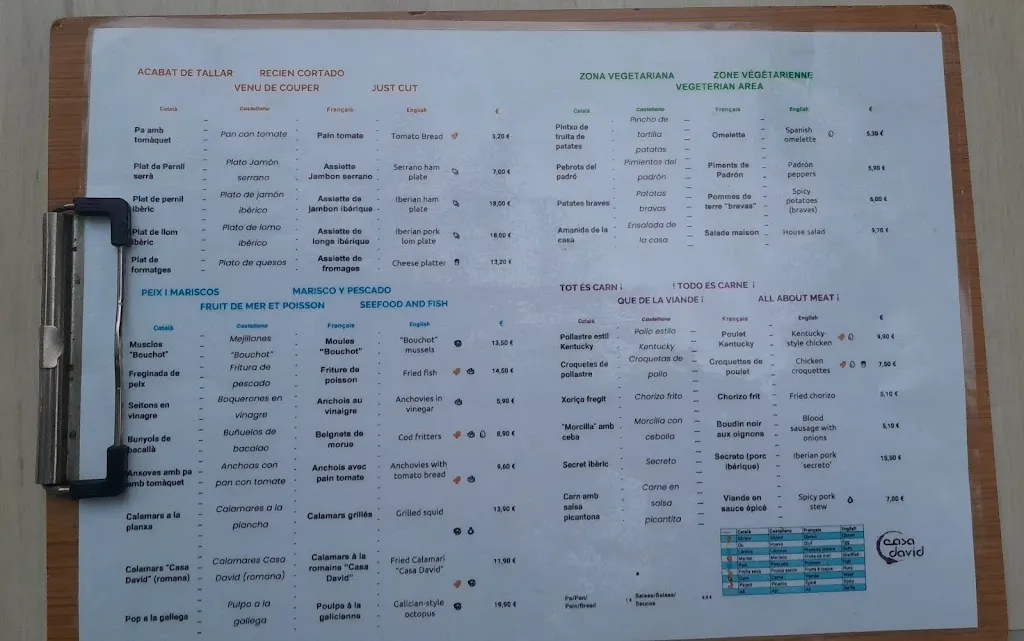 Menu_Bar Restaurant Casa David_Portbou_immagine_2