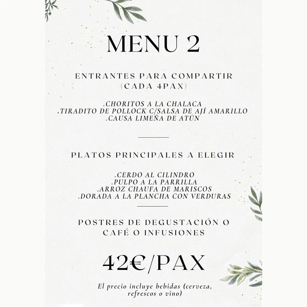 Menu_Restaurante El Caral 🇵🇪 -El Mejor Restaurante Peruano de Madrid-_Baña A_image_1