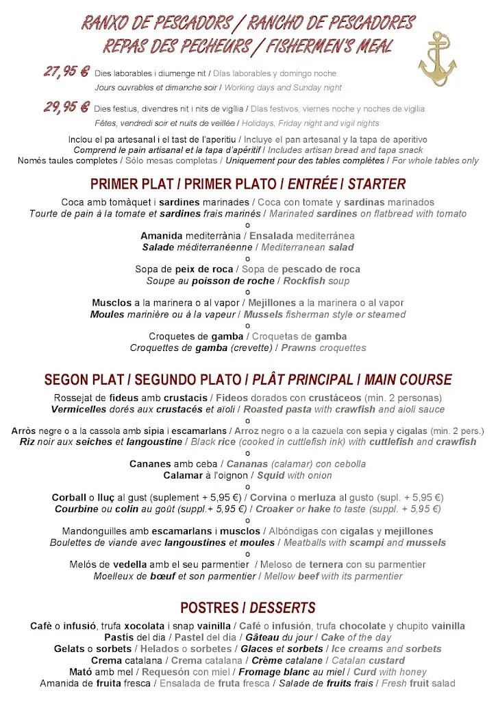 Menu_Restaurant La Gamba_Palamós_image_1