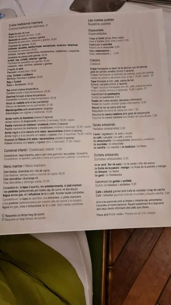Menu_Restaurant La Gamba_Palamós_image_3