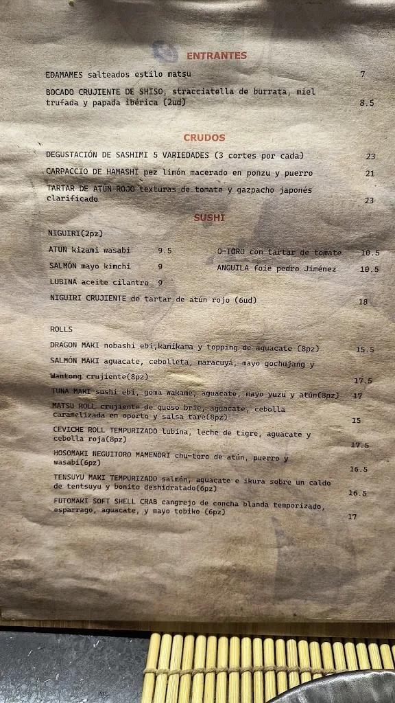 Menu_Matsu izakaya_Palamós_immagine_1