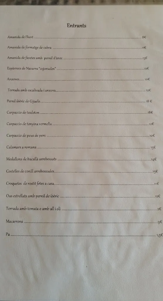 Menu_La Rajoleria Restaurant_Regencós_image_3