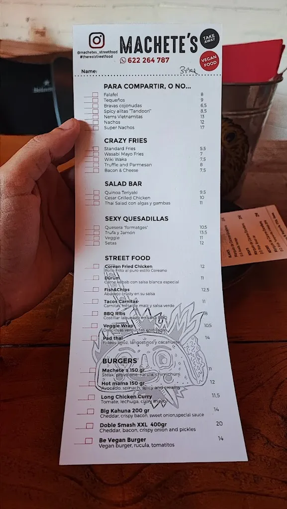 Menu_Machete's Restaurant - The Real Street Food_Regencós_immagine_3