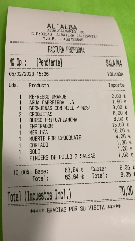 Luis Jose B.G._Bar-Restaurante Al´Alba_Albatera_review