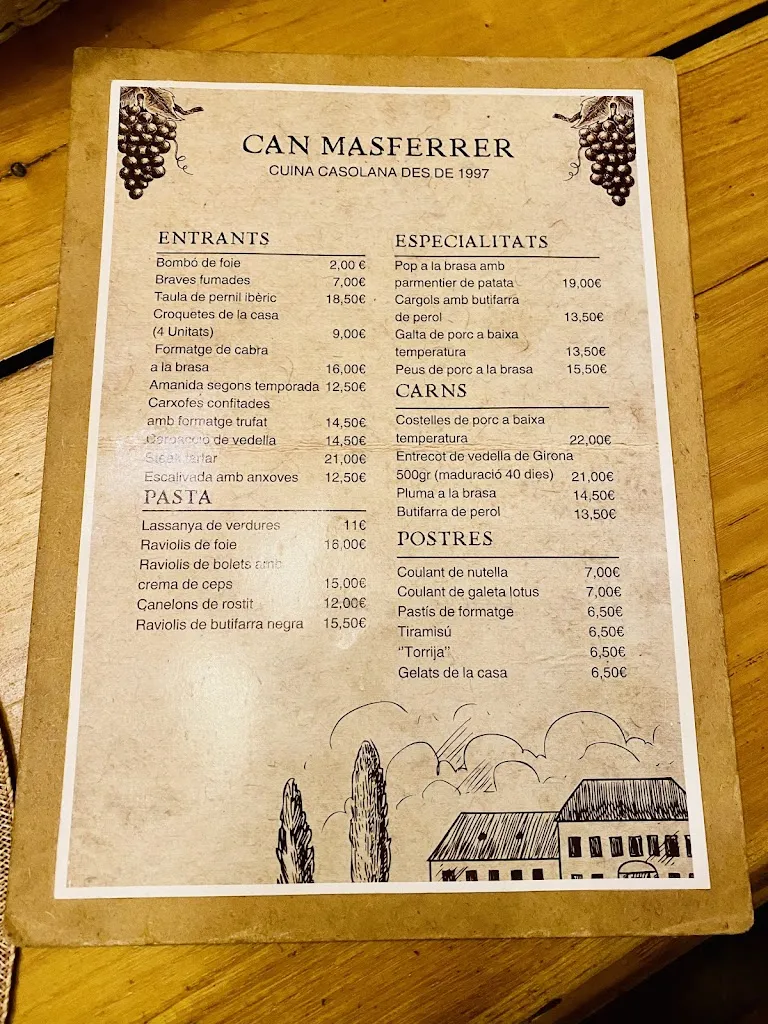 Menu_Can Masferrer_Riudarenes_image_1